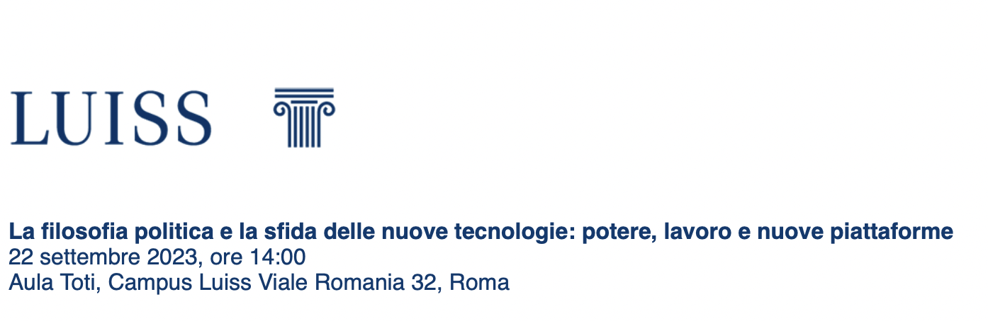 La filosofia politica e la sfida delle nuove tecnologie: potere, lavoro e nuove piattaforme